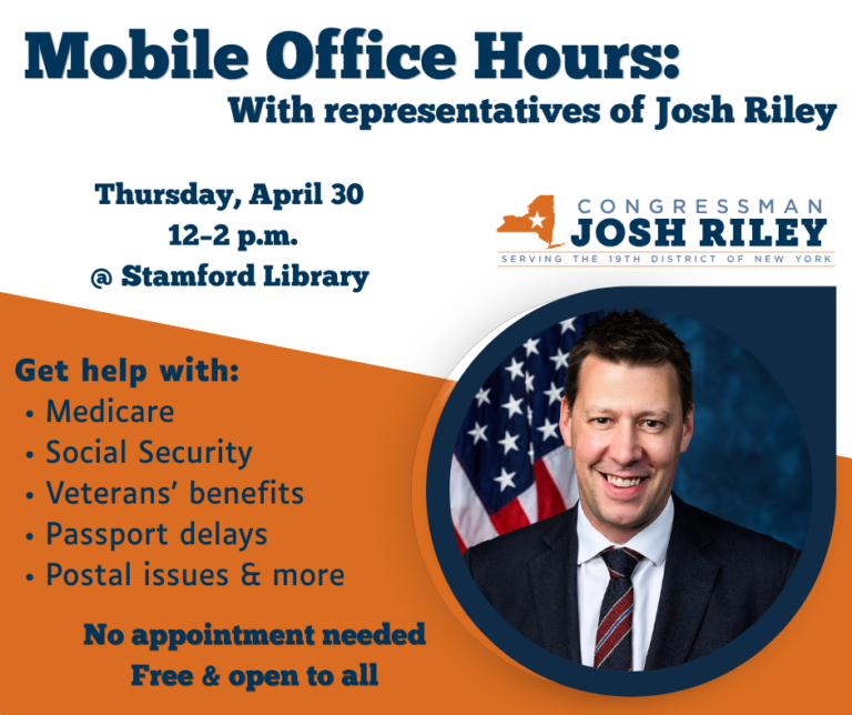 Congressman Josh Riley Mobile Office Hours