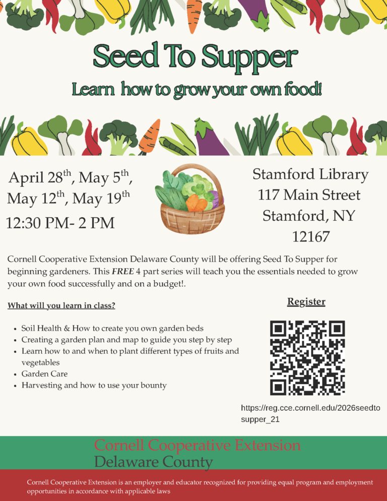 Seed To Supper Program Learn how to grow your own food