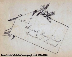 McArthur autograph book 1884-1888, Leonard